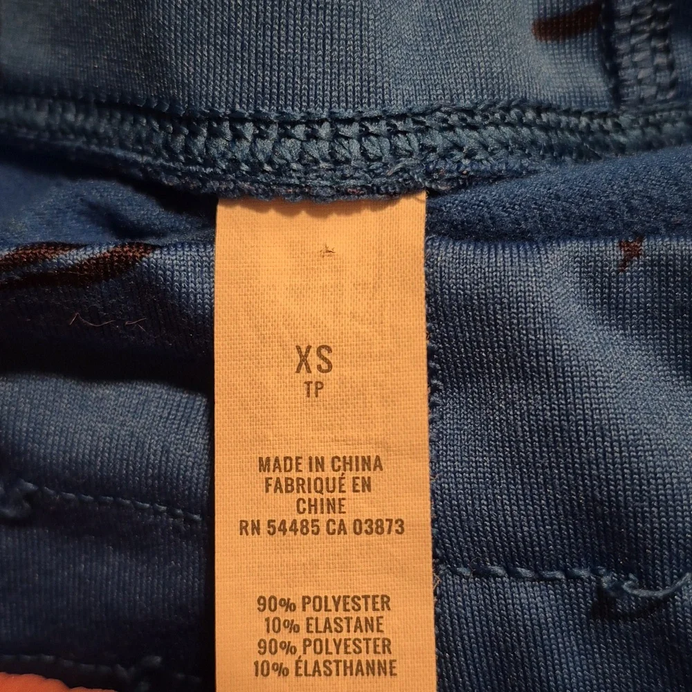 Aerie Play XS leggings, skiing bunny print royal blue & black soft comfy GUC - Picture 8 of 8